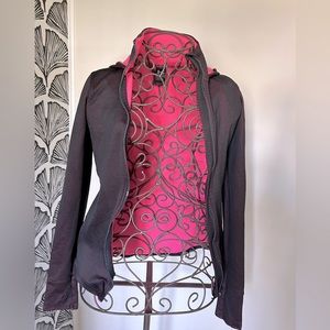 UA Track jacket | hot pink Fleece lined | Sz SM | fitted with thumb holes